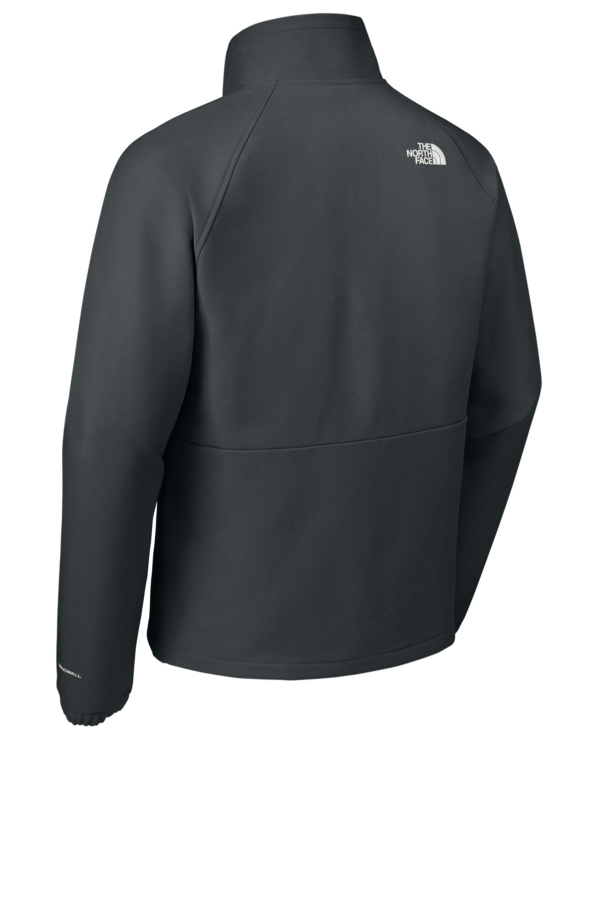 The North Face Barr Lake Soft Shell Jacket in Asphalt Grey Dark Heather, back flat