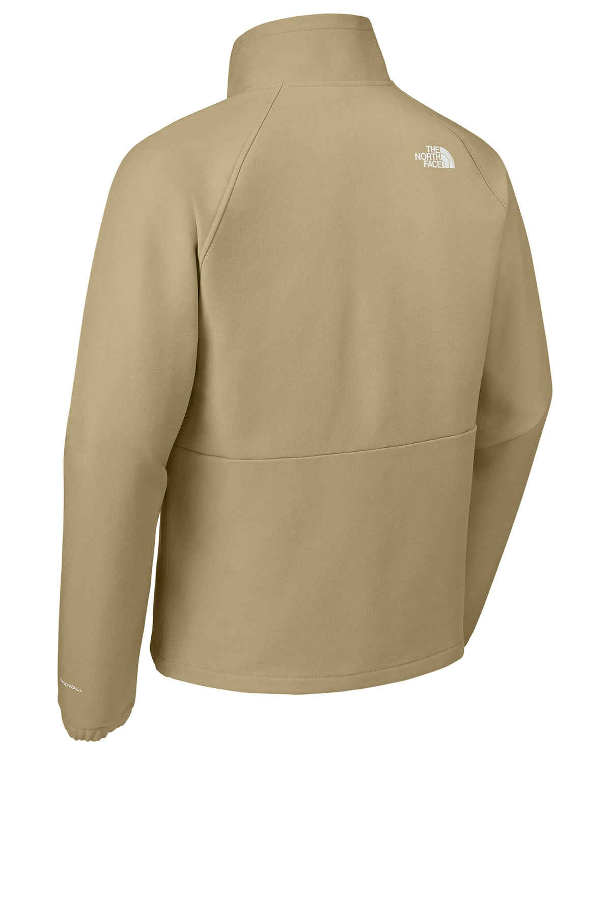 The North Face Barr Lake Soft Shell Jacket in Khaki Stone Dark Heather, back flat