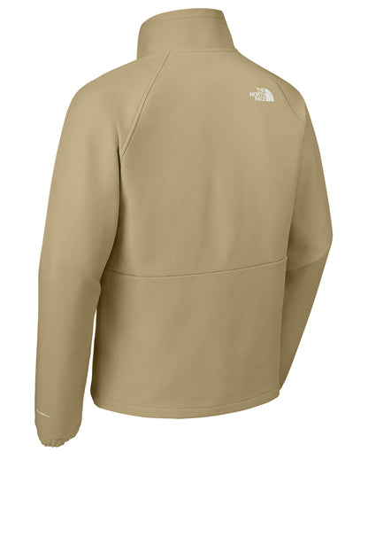 The North Face Barr Lake Soft Shell Jacket in Khaki Stone Dark Heather, back flat