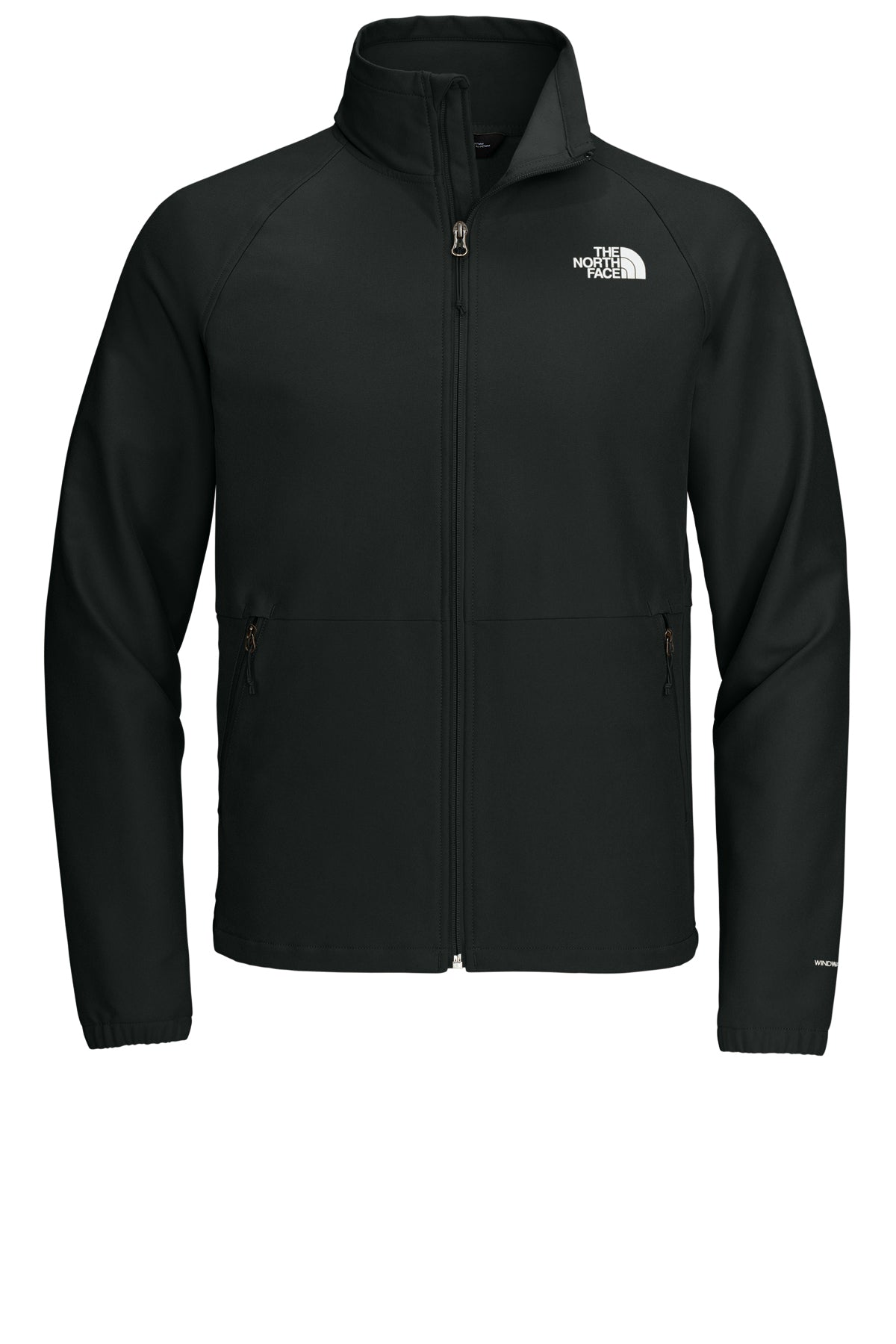 The North Face Barr Lake Soft Shell Jacket in TNF Black Heather, front flat