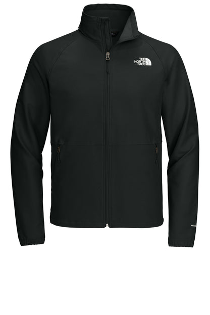 The North Face Barr Lake Soft Shell Jacket in TNF Black Heather, front flat