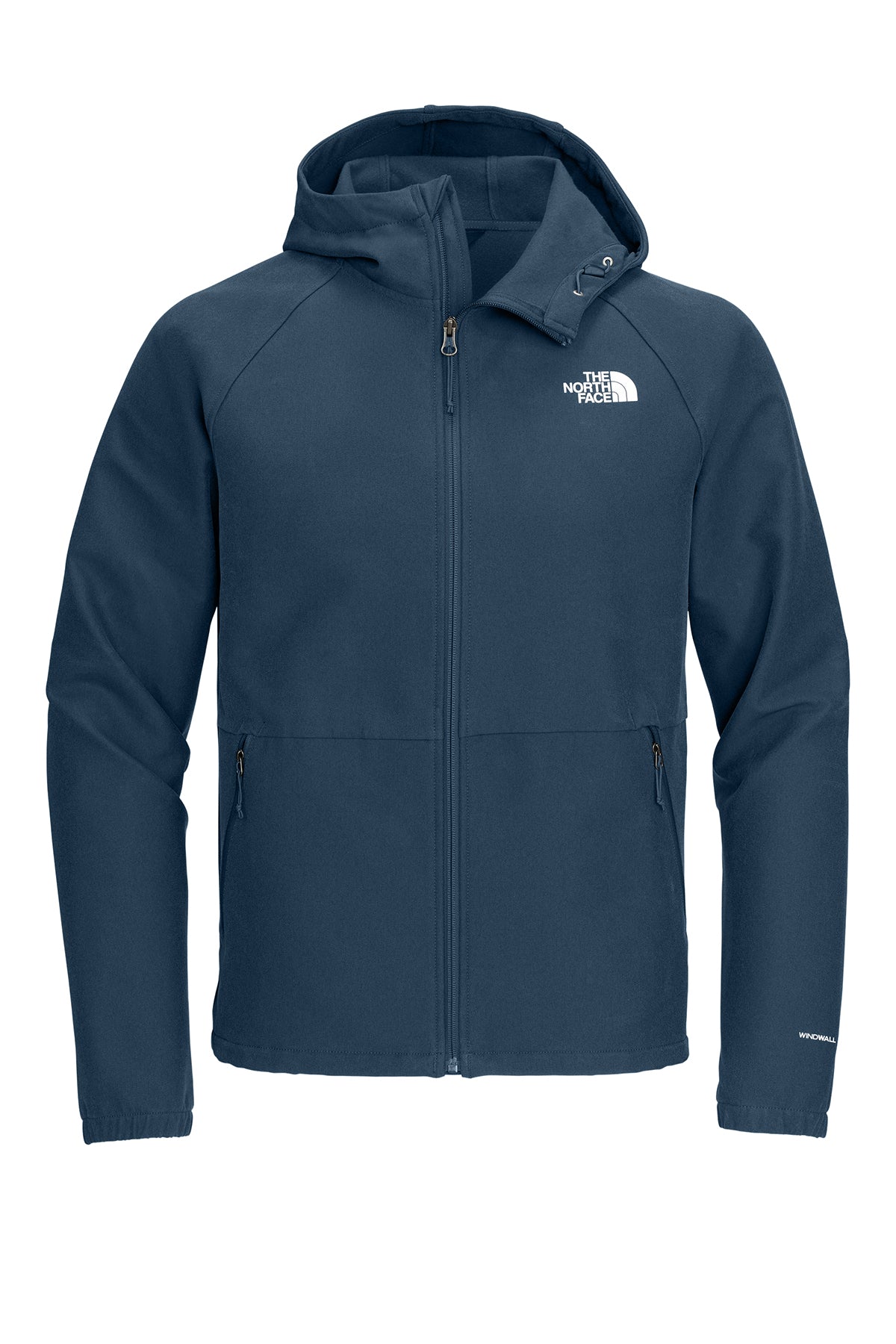 The North Face Barr Lake Hooded Soft Shell Jacket in Shady Blue Dark Heather, front flat