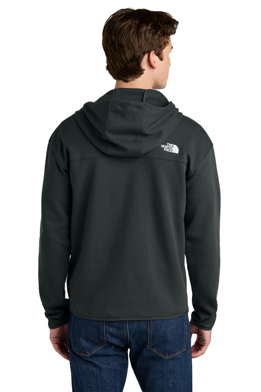 The North Face Double-Knit Full-Zip Hoodie in Asphalt Grey, back on model