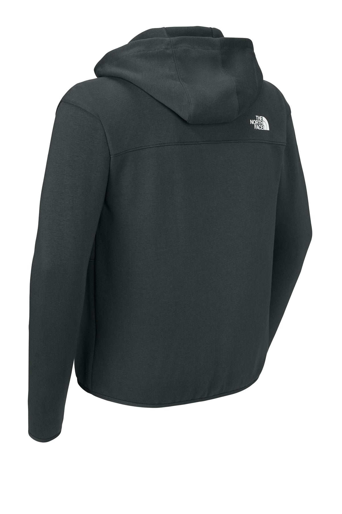 The North Face Double-Knit Full-Zip Hoodie in Asphalt Grey, back flat