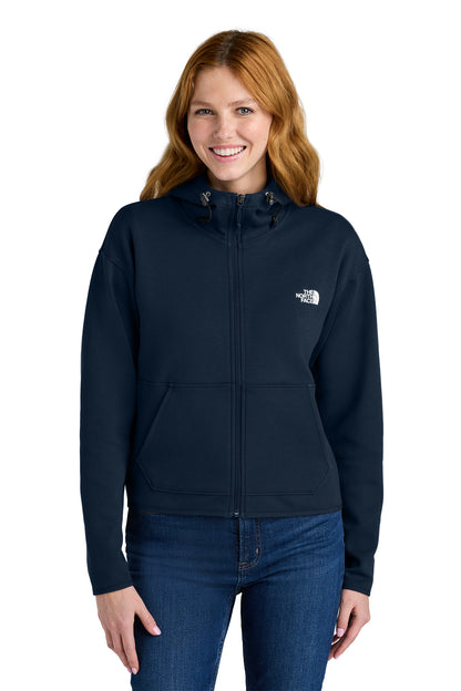 The North Face Women's Double-Knit Full-Zip Hoodie in Summit Navy, front on model