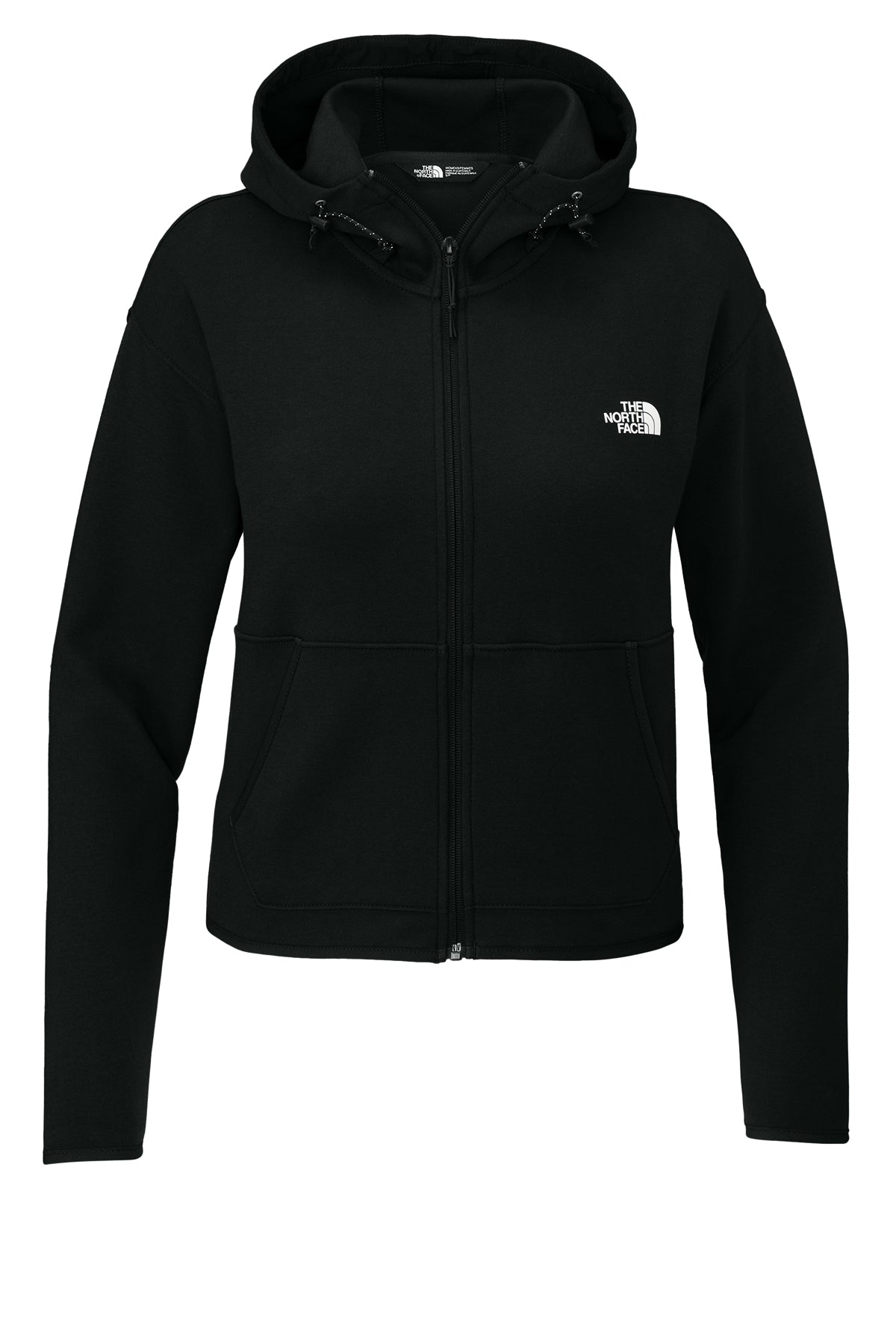The North Face Women's Double-Knit Full-Zip Hoodie in TNF Black, front flat