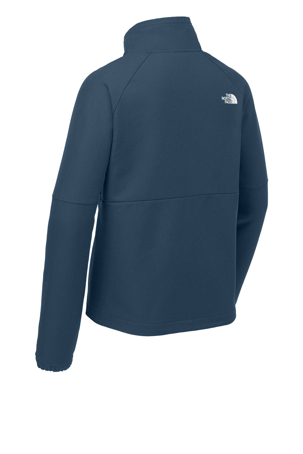 The North Face Women’s Barr Lake Soft Shell Jacket in Shady Blue Dark Heather, back flat