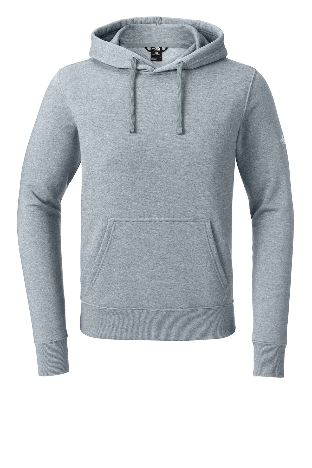 The North Face Sleeve Logo Pullover Hoodie in TNF Light Grey Heather, front flat