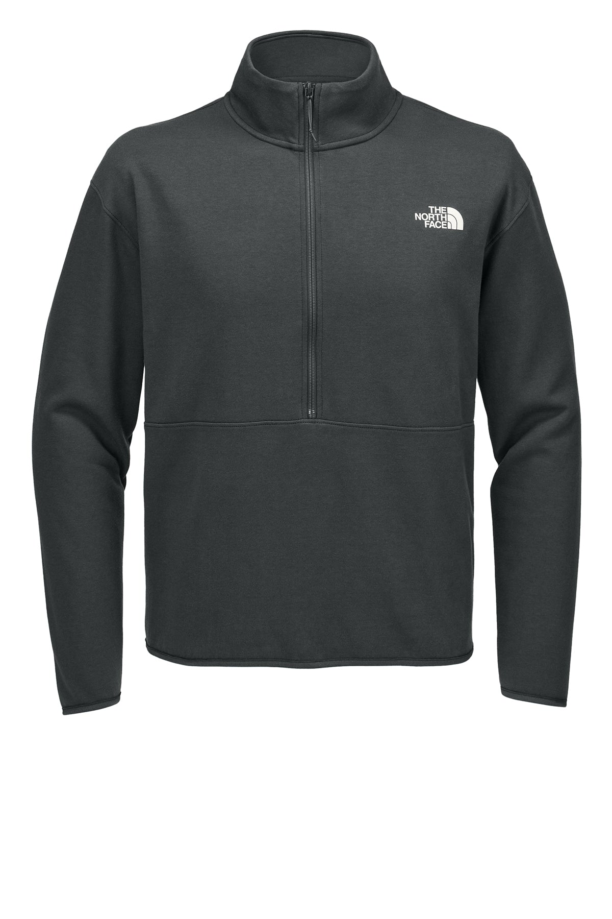 The North Face Double-Knit 1/2-Zip Fleece in Asphalt Grey, front flat