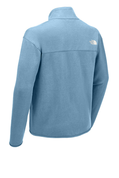 The North Face Double-Knit 1/2-Zip Fleece in Steel Blue, back flat