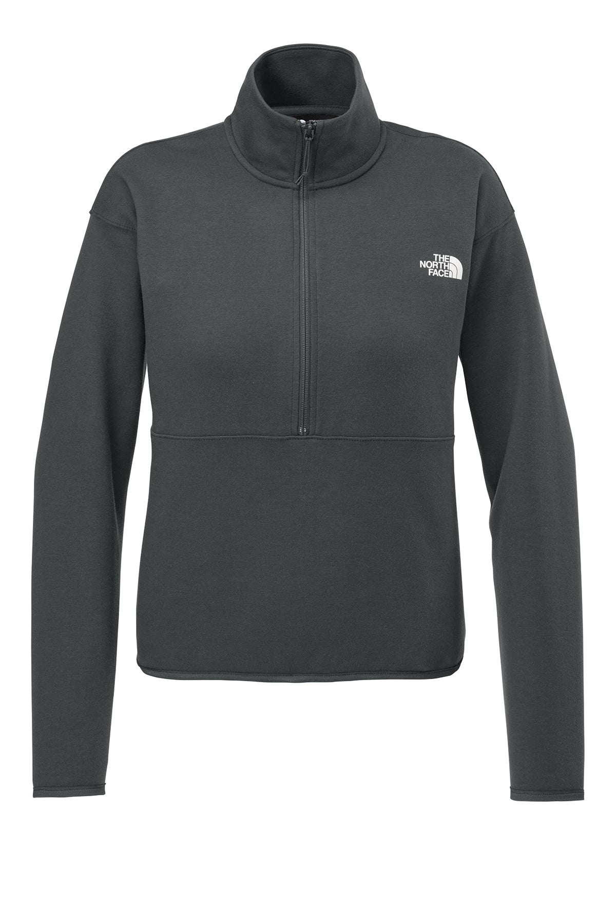 The North Face Women’s Double-Knit 1/2-Zip Fleece in Asphalt Grey, front flat