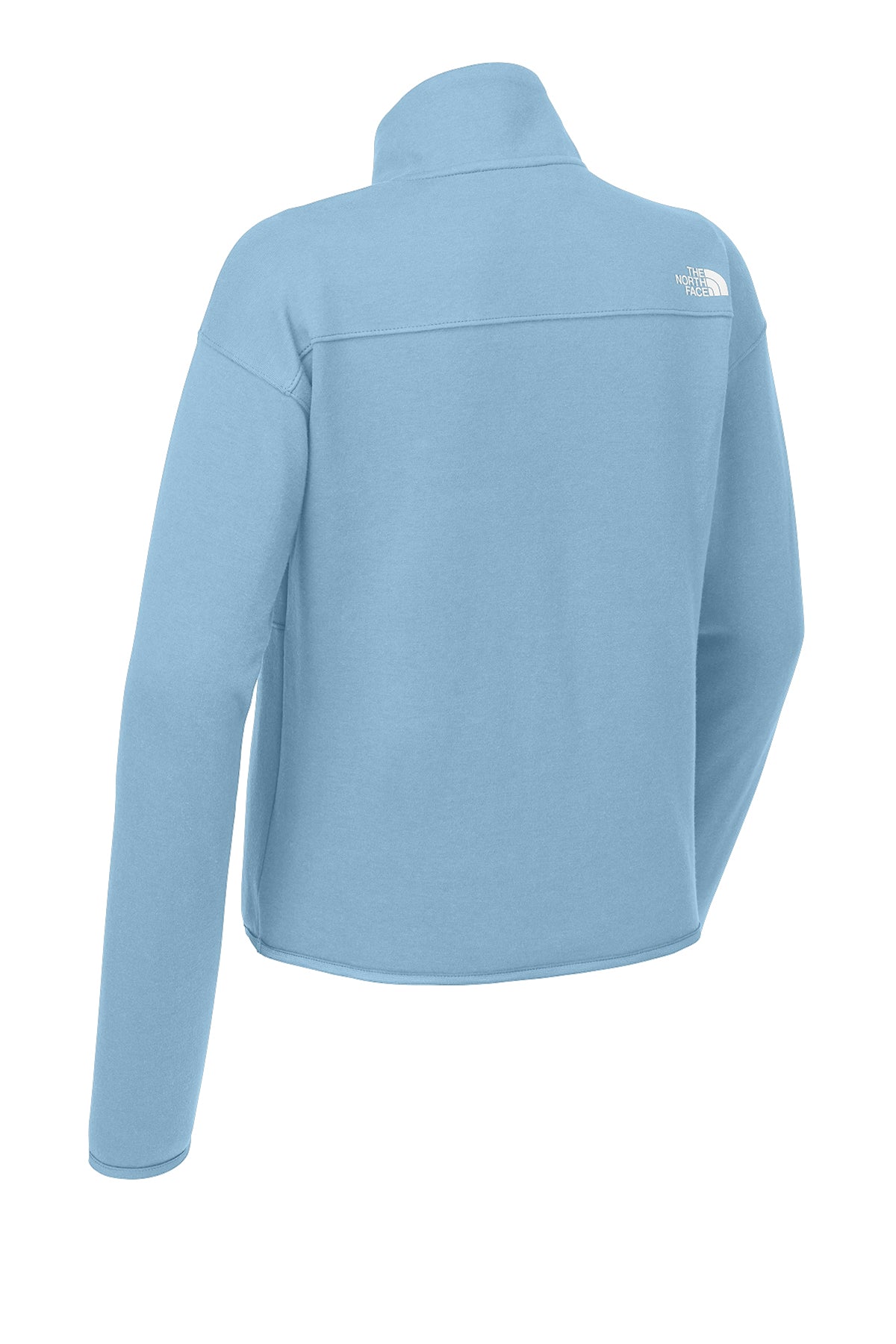 The North Face Women’s Double-Knit 1/2-Zip Fleece in Steel Blue, back flat