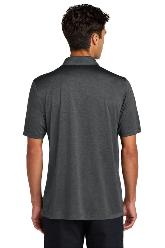 Mercer+Mettle Recharge Jersey Polo in Anchor Grey Heather, back on model