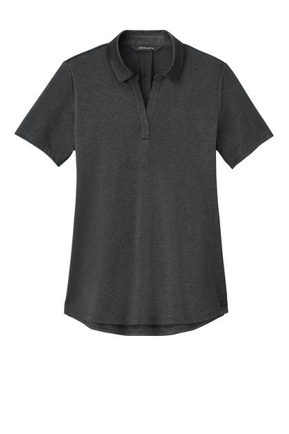 Mercer+Mettle Women’s Recharge Jersey Polo in Anchor Grey Heather, front flat