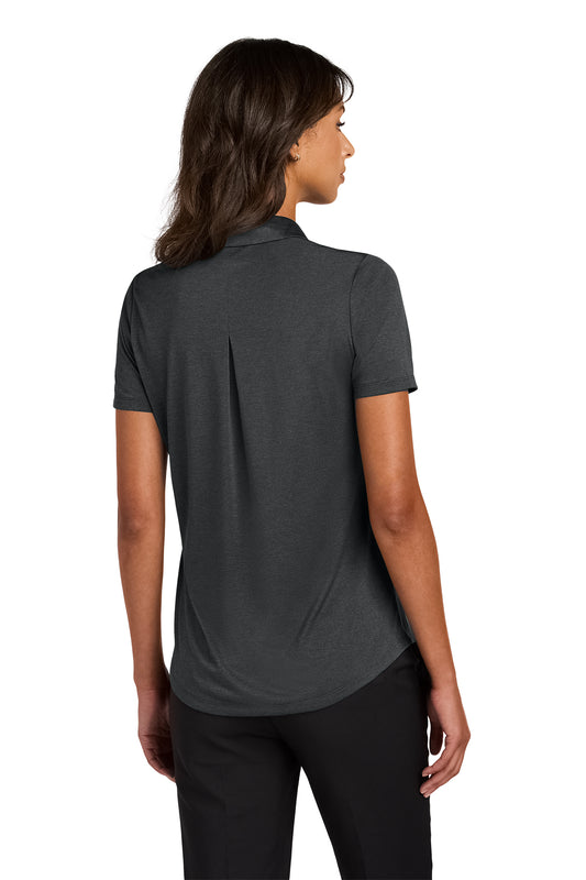 Mercer+Mettle Women’s Recharge Jersey Polo in Anchor Grey Heather, back on model
