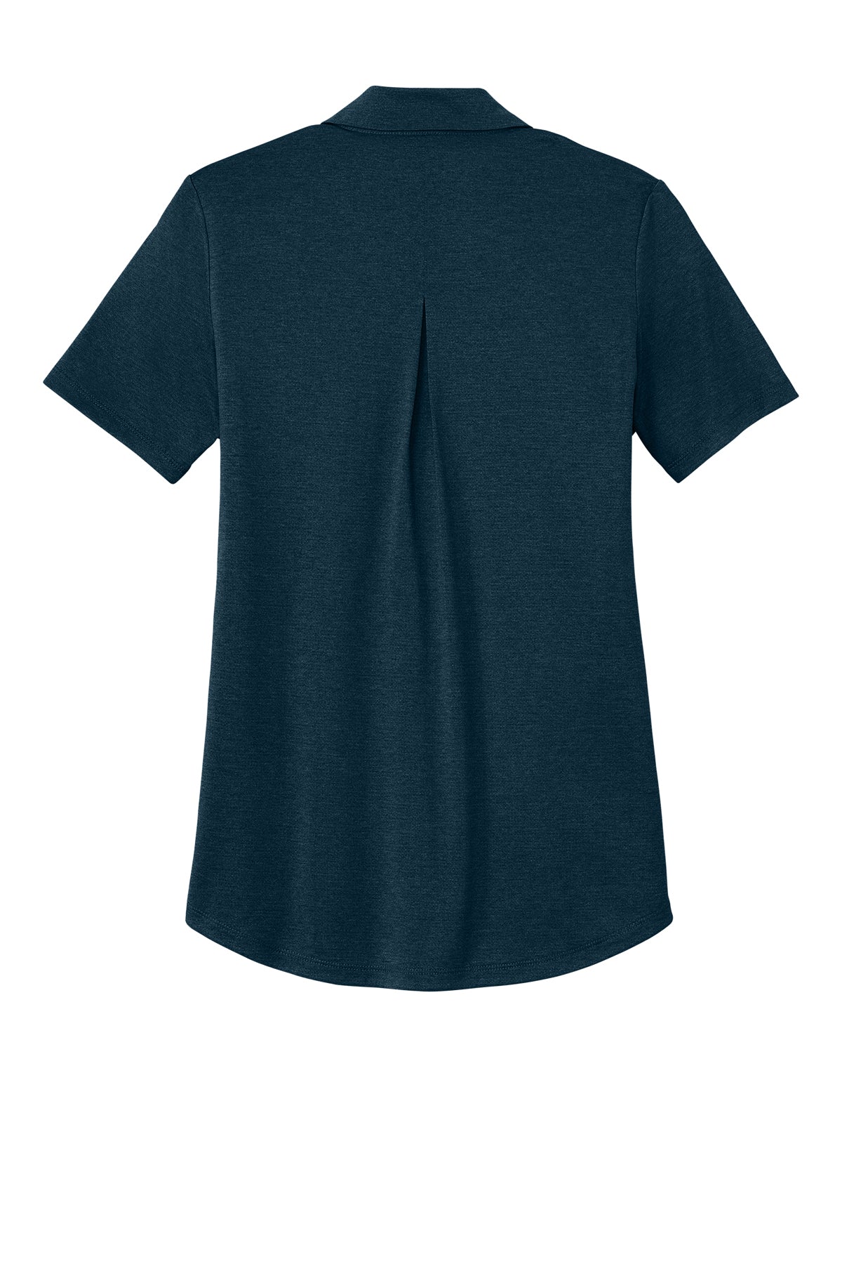 Mercer+Mettle Women’s Recharge Jersey Polo in Insignia Blue Heather, back flat