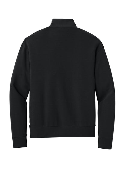 Mercer+Mettle Linear Texture 1/4-Zip in Deep Black, back flat