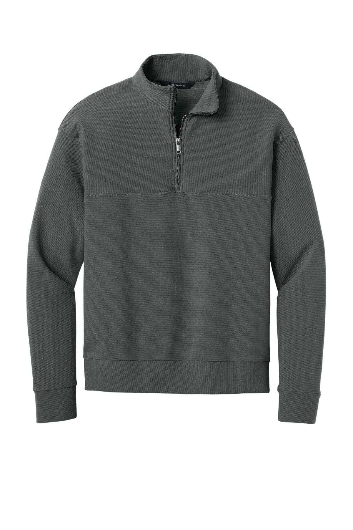 Mercer+Mettle Linear Texture 1/4-Zip in Storm Grey, front flat