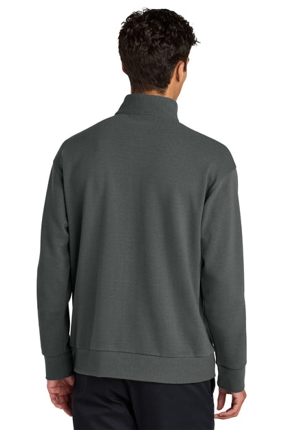 Mercer+Mettle Linear Texture 1/4-Zip in Storm Grey, back on model