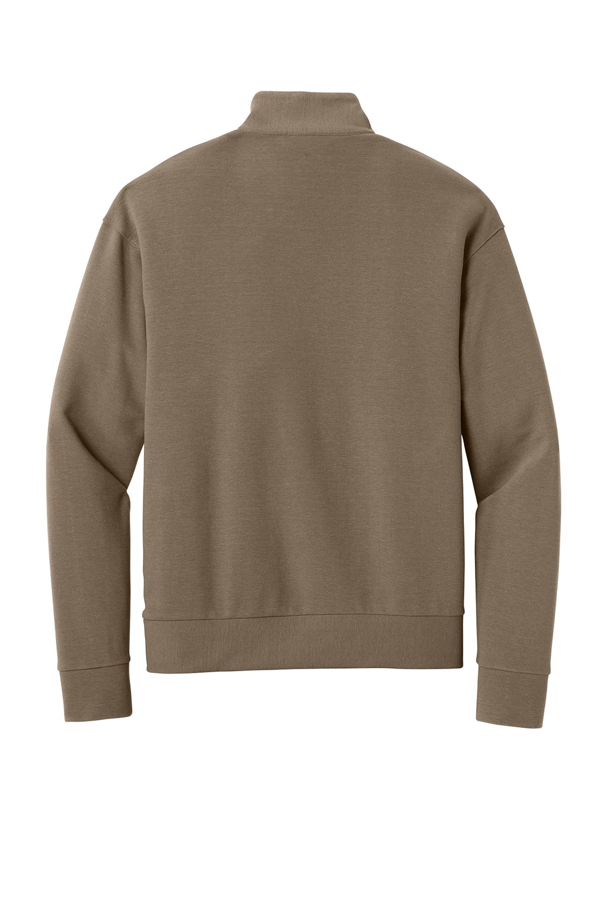 Mercer+Mettle Linear Texture 1/4-Zip in Warm Taupe, back flat