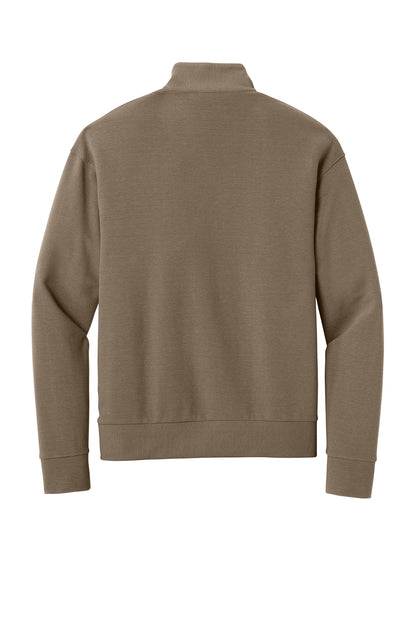Mercer+Mettle Linear Texture 1/4-Zip in Warm Taupe, back flat