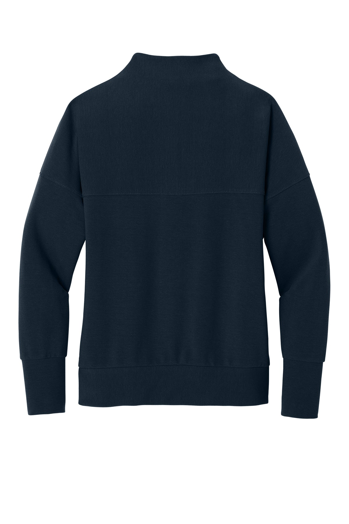 Mercer+Mettle Women’s Linear Texture 1/4-Zip in Night Navy, back flat