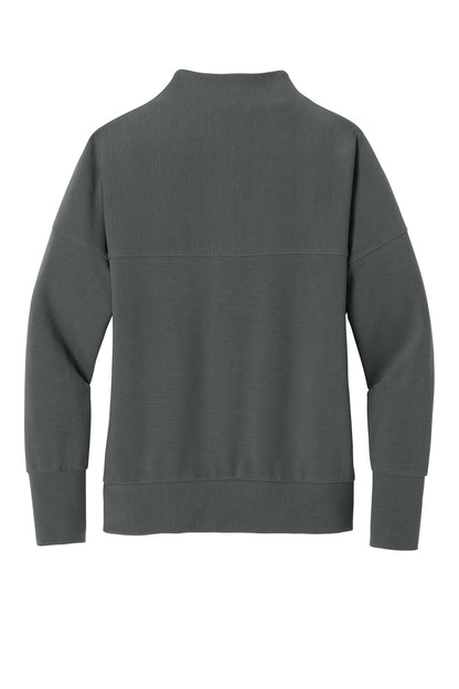 Mercer+Mettle Women’s Linear Texture 1/4-Zip in Storm Grey, back flat