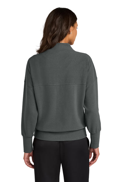 Mercer+Mettle Women’s Linear Texture 1/4-Zip in Storm Grey, back on model