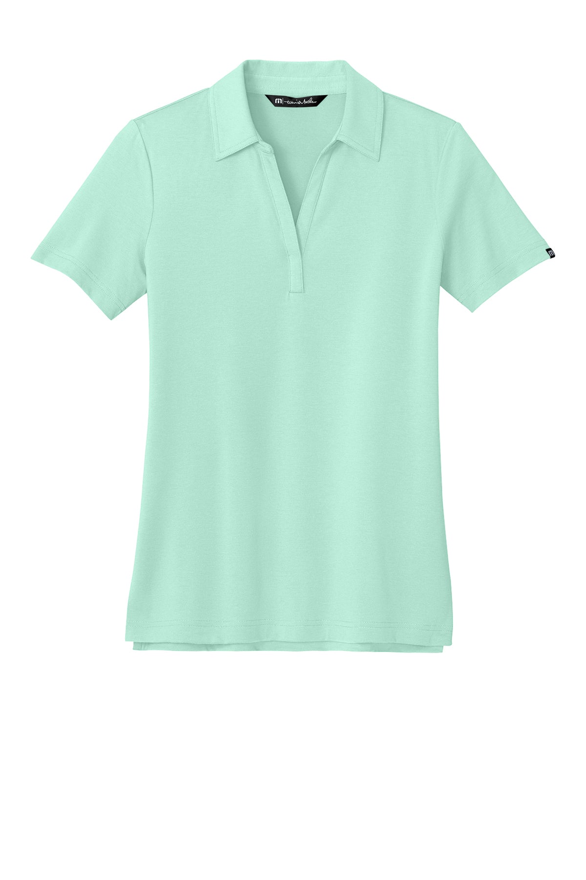 TravisMathew Women’s Glenview Solid Polo in Mint, front flat