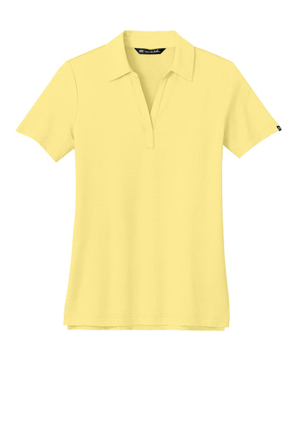 TravisMathew Women’s Glenview Solid Polo in Pale Yellow, front flat