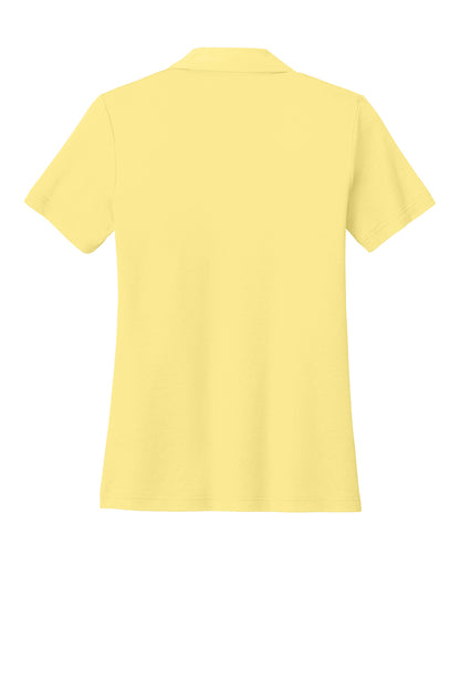 TravisMathew Women’s Glenview Solid Polo in Pale Yellow, back flat