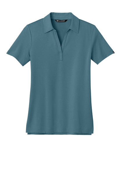 TravisMathew Women’s Glenview Solid Polo in Stellar Blue, front flat