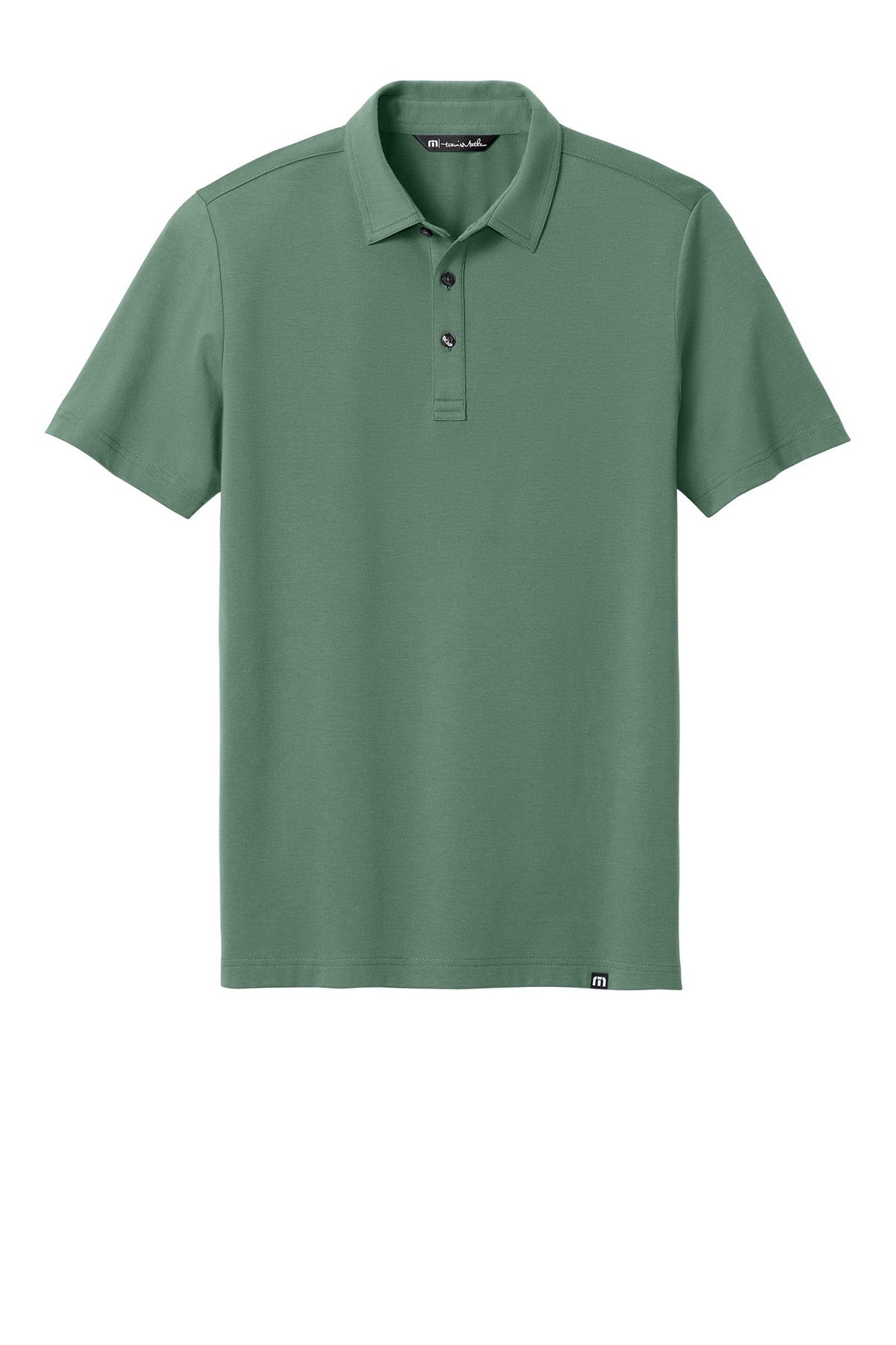TravisMathew Glenview Solid Polo in Laurel Green, front flat