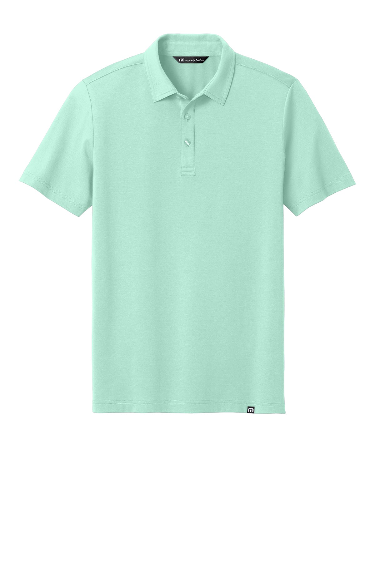 TravisMathew Glenview Solid Polo in Mint, front flat
