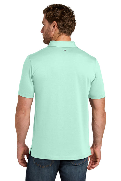 TravisMathew Glenview Solid Polo in Mint, back on model
