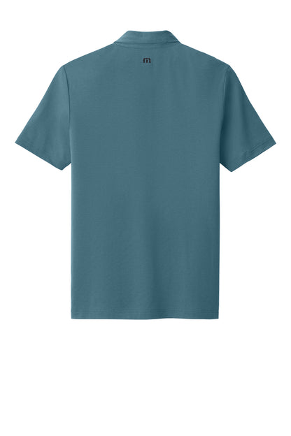 TravisMathew Glenview Solid Polo in Stellar Blue, back flat