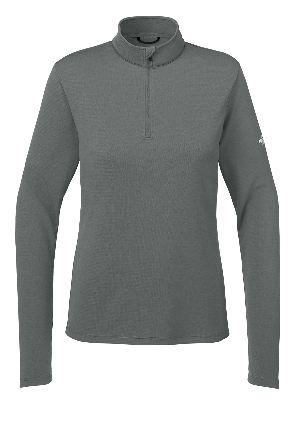 The North Face Women’s Ambition 1/4-Zip in Smoked Pearl Grey, front flat