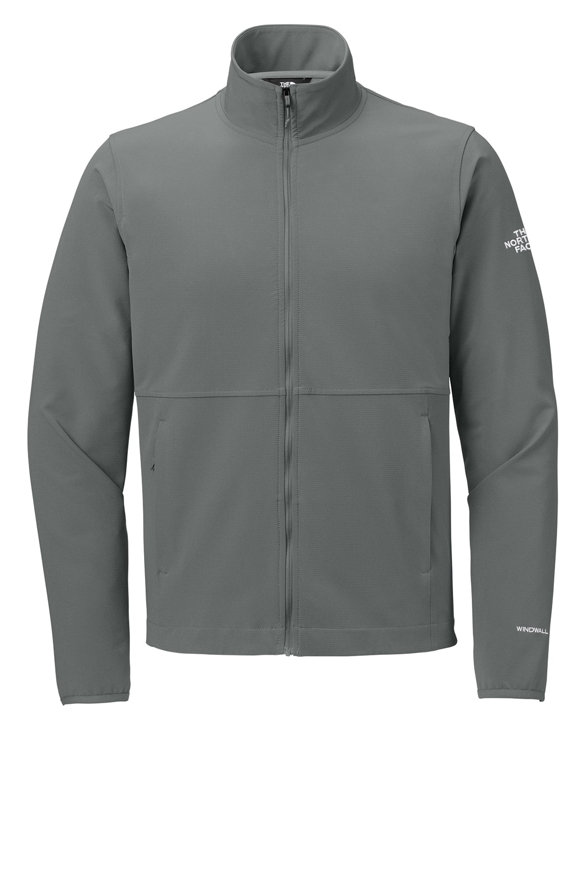 The North Face Edge Stretch Soft Shell Jacket in Smoked Pearl Grey, front flat