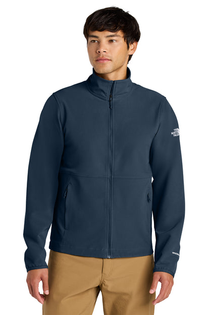 The North Face Edge Stretch Soft Shell Jacket in Summit Navy, front on model