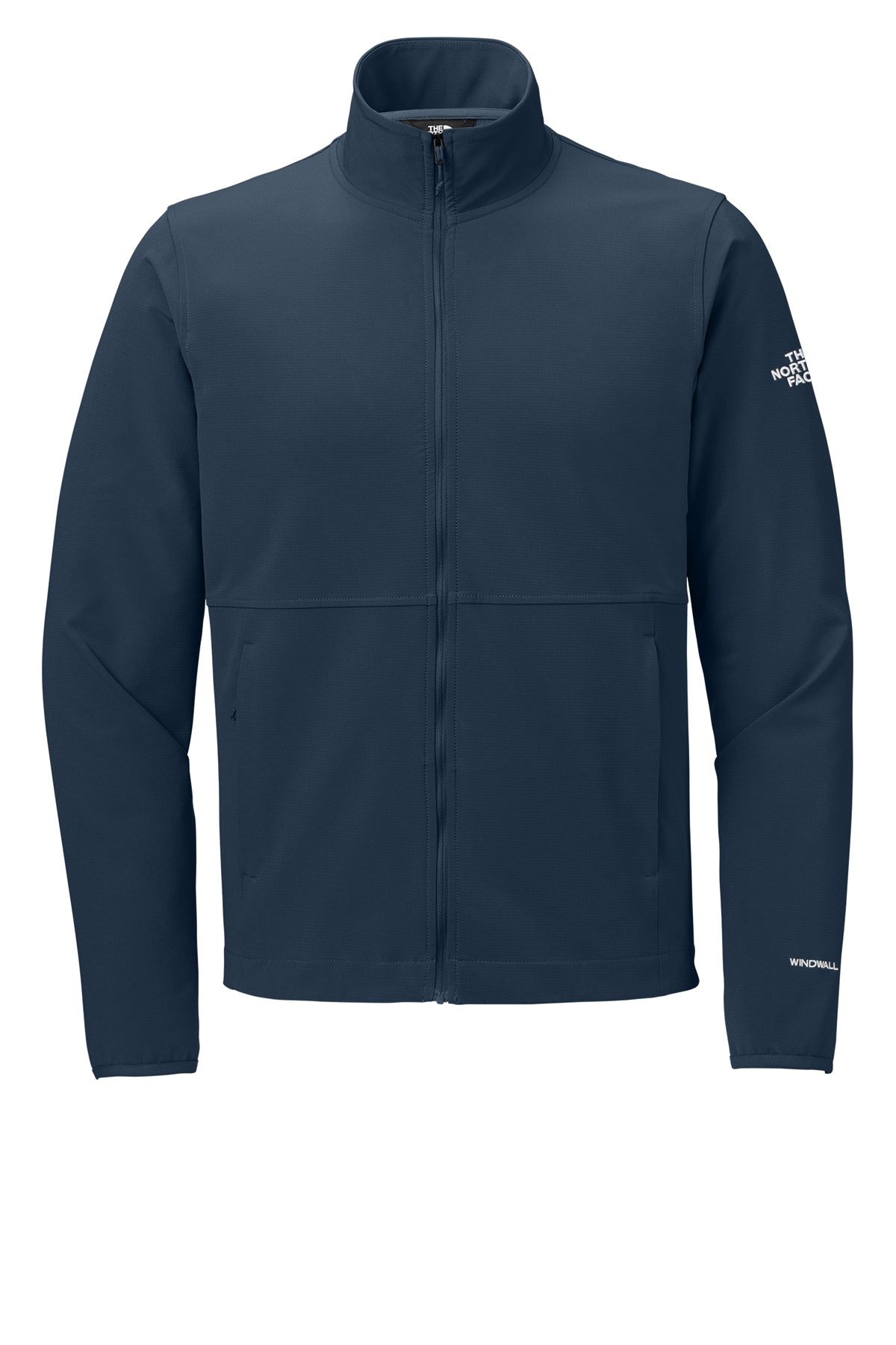 The North Face Edge Stretch Soft Shell Jacket in Summit Navy, front flat