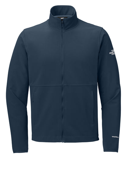 The North Face Edge Stretch Soft Shell Jacket in Summit Navy, front flat