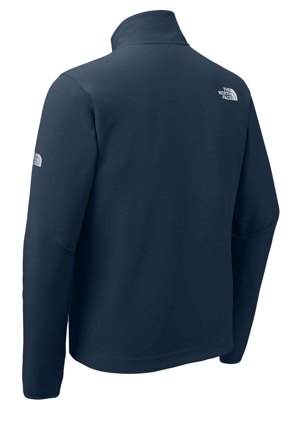 The North Face Edge Stretch Soft Shell Jacket in Summit Navy, back flat