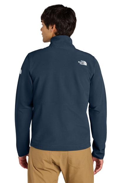 The North Face Edge Stretch Soft Shell Jacket in Summit Navy, back on model