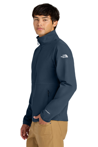 The North Face Edge Stretch Soft Shell Jacket in Summit Navy, side on model