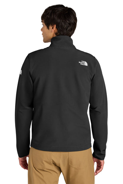 The North Face Edge Stretch Soft Shell Jacket in TNF Black, back on model