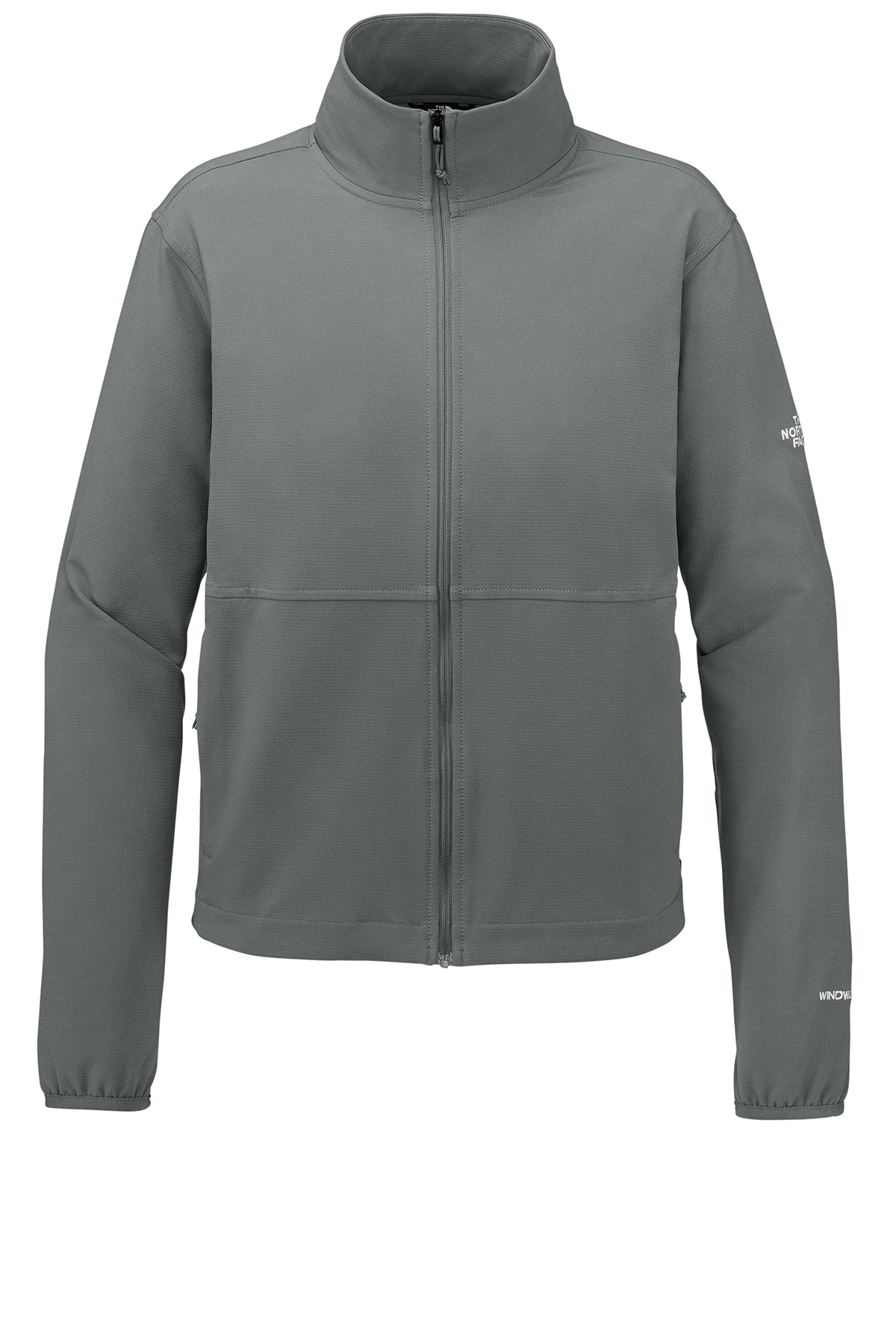 The North Face Women’s Edge Stretch Soft Shell Jacket in Smoked Pearl Grey, front flat