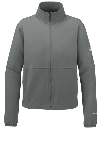 The North Face Women’s Edge Stretch Soft Shell Jacket in Smoked Pearl Grey, front flat