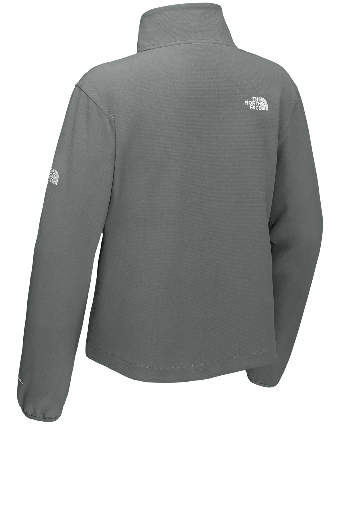 The North Face Women’s Edge Stretch Soft Shell Jacket in Smoked Pearl Grey, back flat
