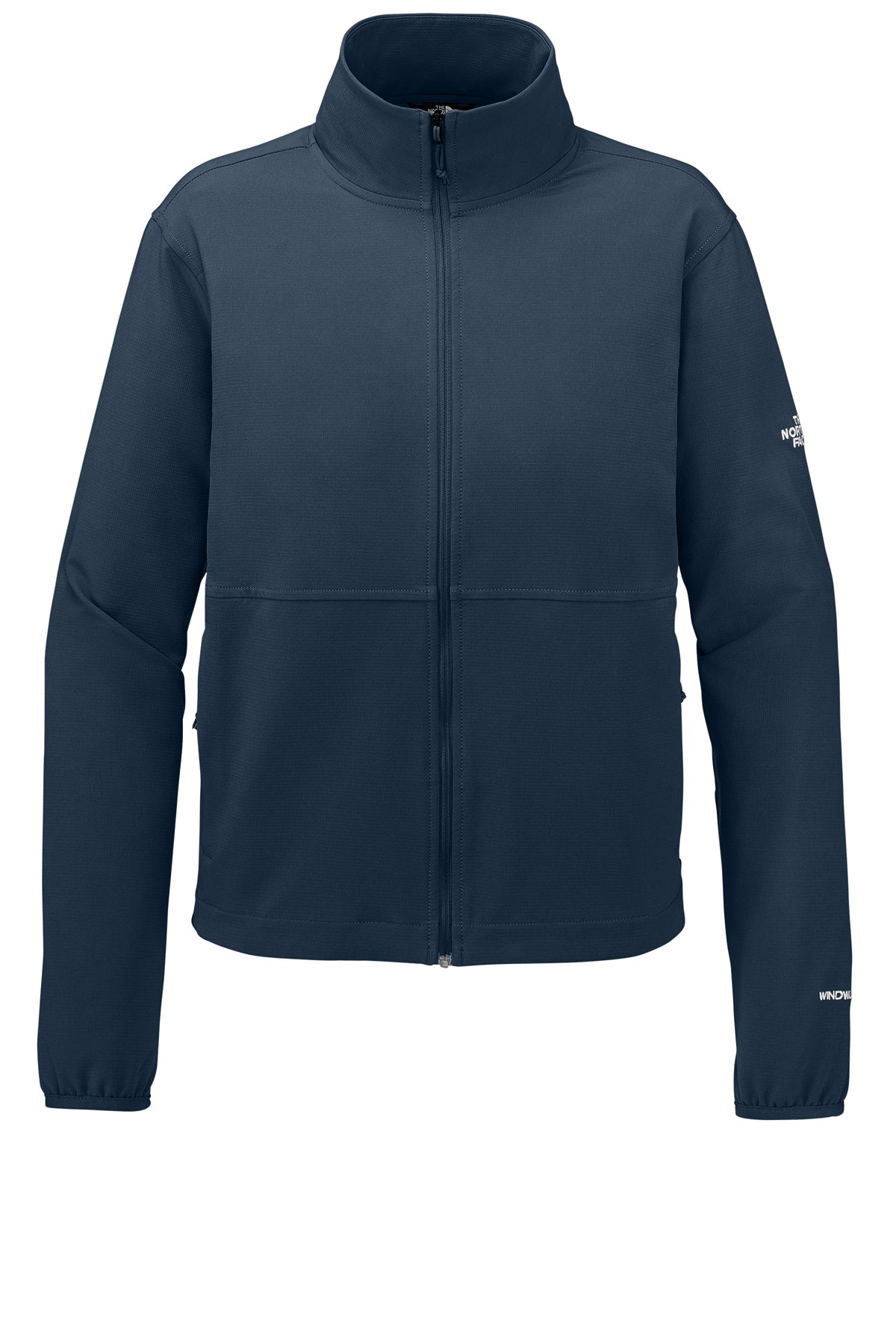 The North Face Women’s Edge Stretch Soft Shell Jacket in Summit Navy, front flat
