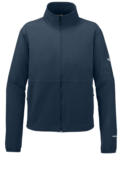The North Face Women’s Edge Stretch Soft Shell Jacket in Summit Navy, front flat